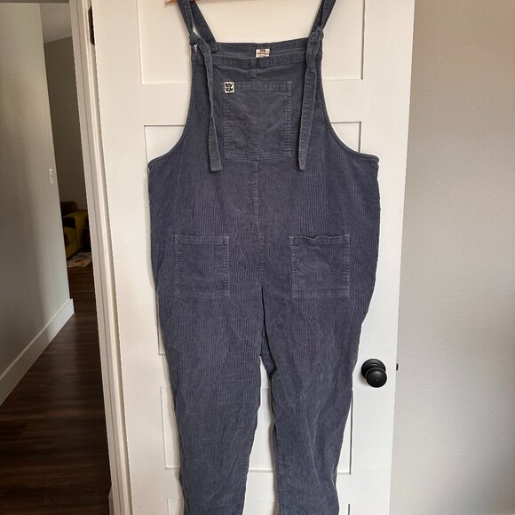 Lucy & Yak Corduroy Blue Dungarees / Overalls (UK 24R / US 20R) - Picture 1 of 3